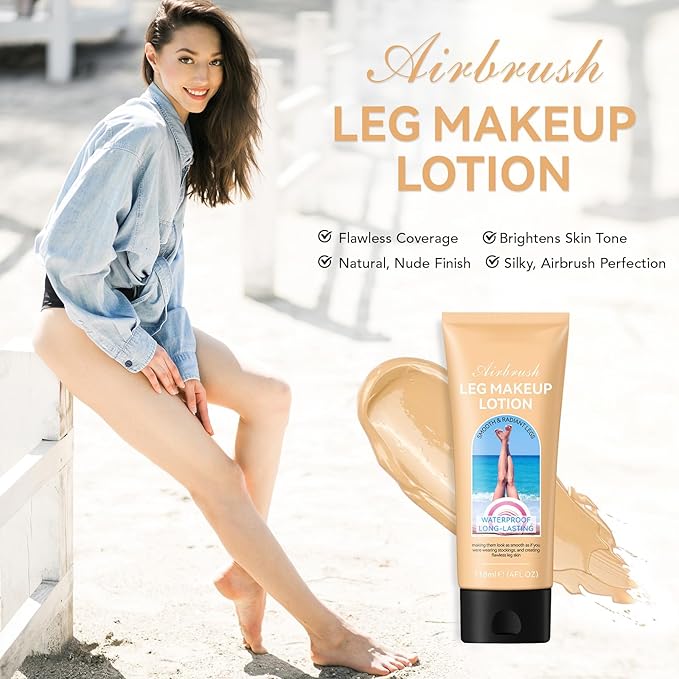 Leg Makeup Waterproof No Transfer, Tattoo Cover Up Makeup Waterproof For Body And Legs, Body MakeUp WaterProof No Transfer Coverage For Vein, Scar, Tattoo, All Skin Types, 4 Fl Oz(#01 Fairest Glow)