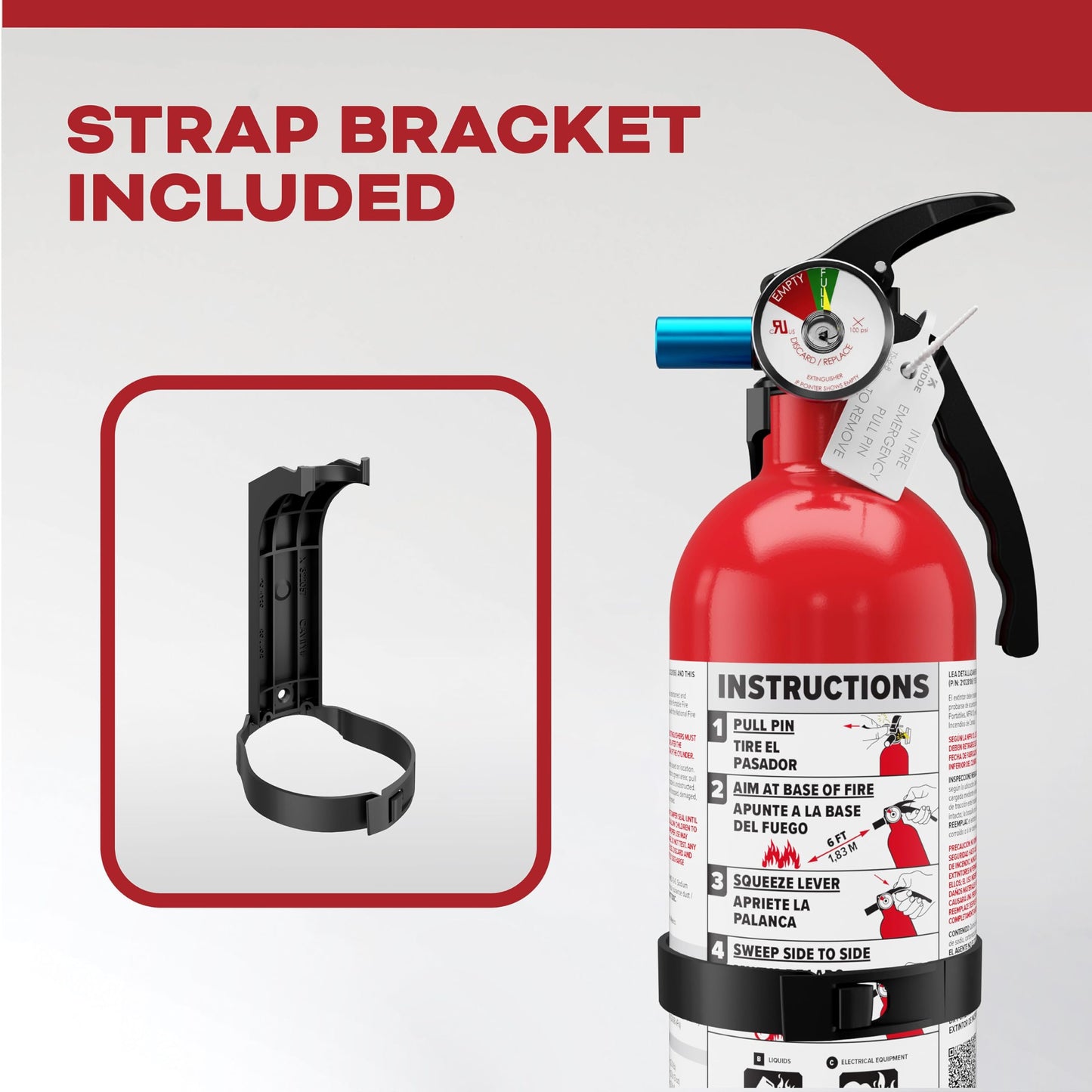 Kidde Basic Fire Extinguisher for Home, Office, Residential, Single-Use, 5BC
