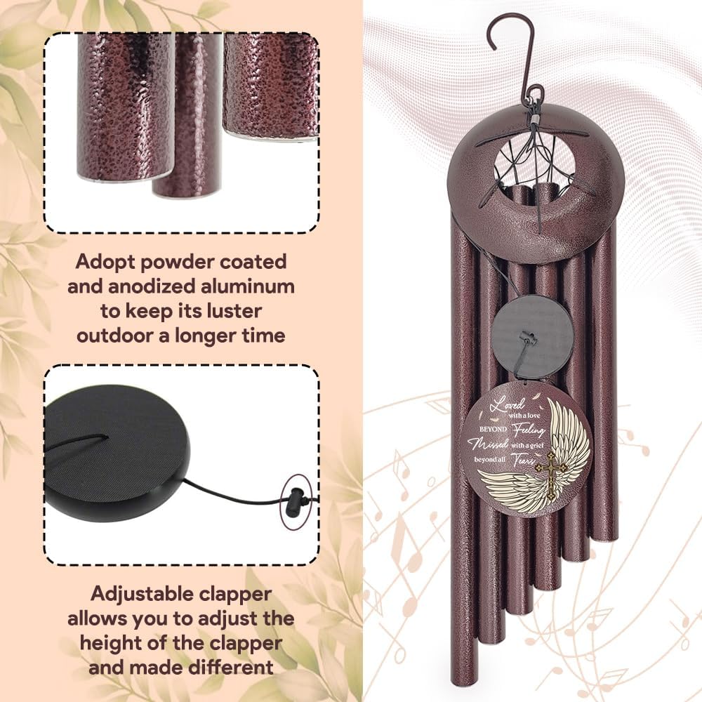 Personalized Sympathy Wind Chime, Wind Chimes for Loss of Loved Father/Mother/Lover, Commemorative Sympathy Bereavement Gifts for Condolences/Funeral