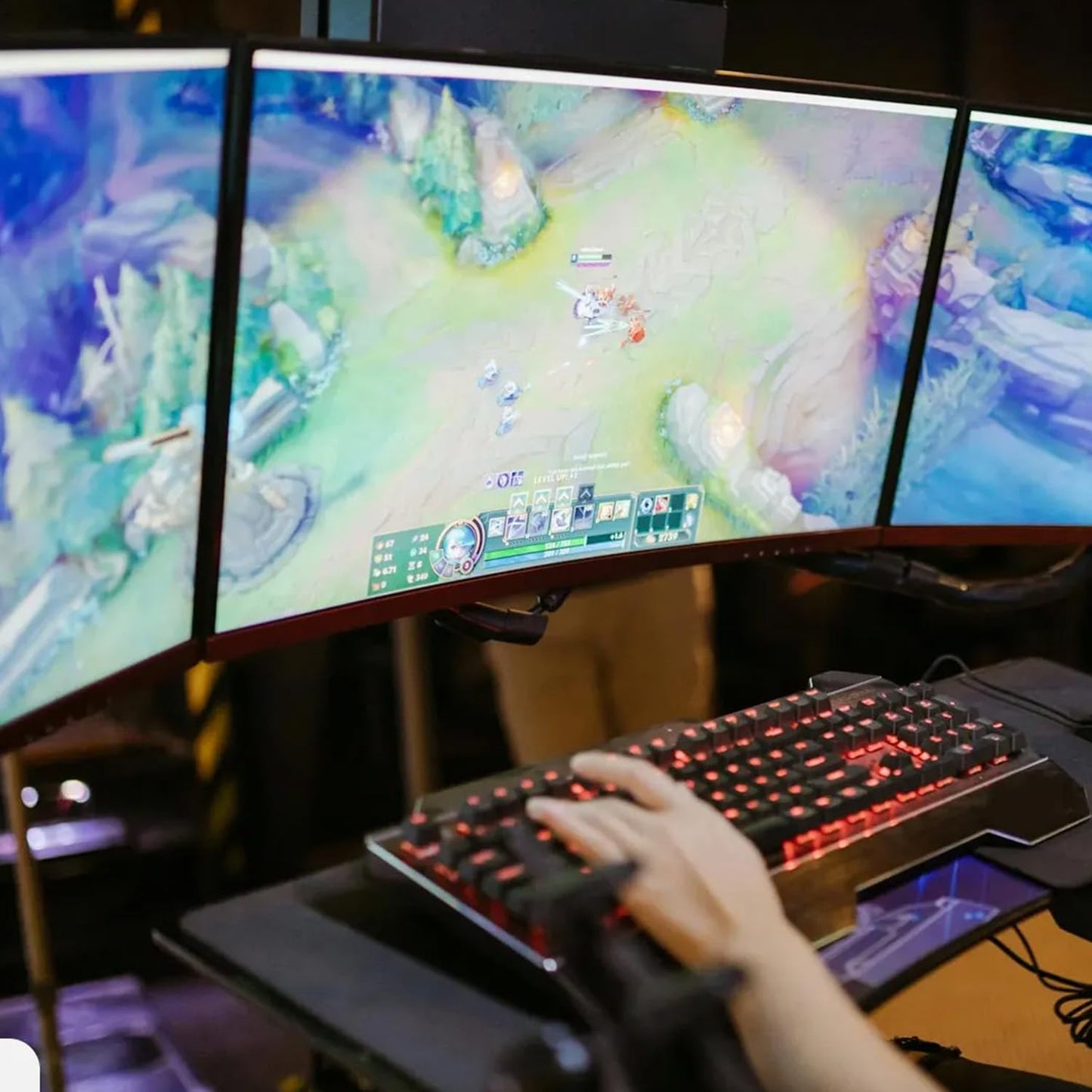 Kado Triple Monitor Setup - 3-Pack 27" 1920x1080 Curved Computer Monitor 1500R 75Hz VESA Mount HDMI Office Gaming Hybrid Sim Racing Built-in Speakers (C27 Trio Series)