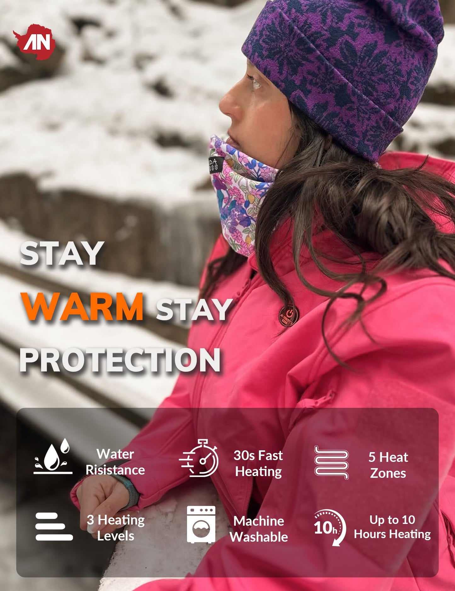 ANTARCTICA GEAR Heated Jacket for Women, Soft Shell Winter Coat with 12V 15000mAh Battery Pack, Hooded Heated Jacket