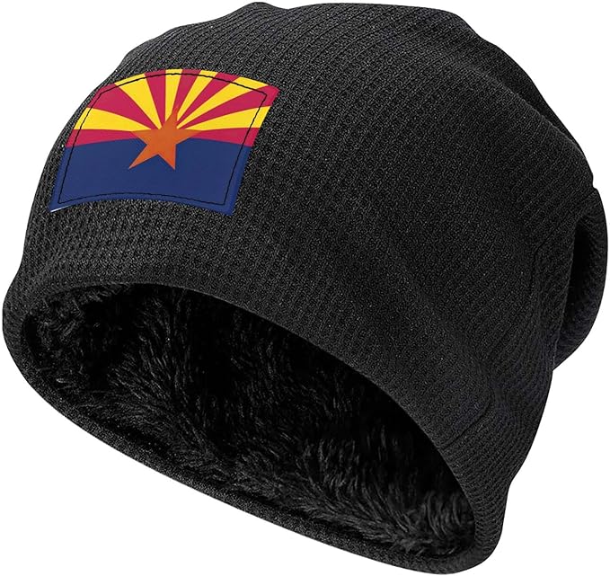 Arizona State Flag Print Lightweight Waffle Pullover Hat Men Women Winter Headwear Outdoor Camping Travel