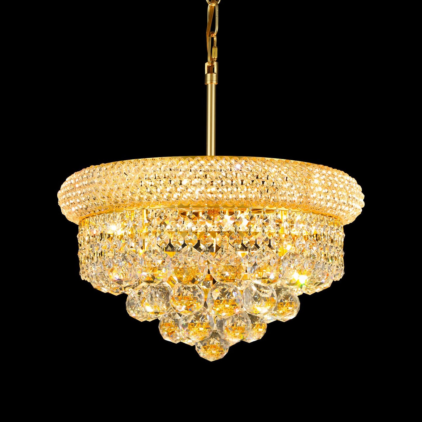 Crystal Chandeliers For Dining Room Light Fixture Over Table  Empire Style K9 Crystal Chandeliers For Bedroom  4 Lights Gold stylish Lighting Fixtures For Entryway Kitchen Island Foyer D15 Inch