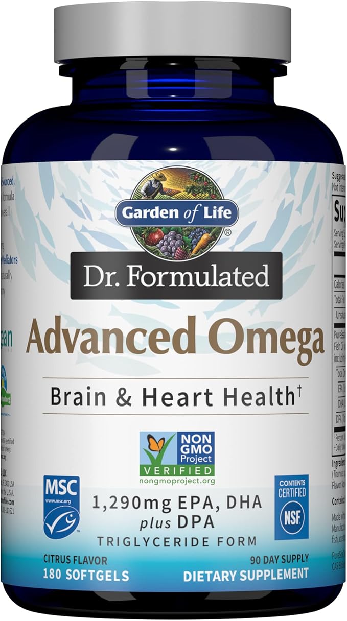 Garden of Life Dr. Formulated Advanced Omega Fish Oil & Multivitamin for Men - Vitamin Code Men's Raw Whole Food Vitamin Supplement with Probiotics, Vegetarian, 240 Capsules