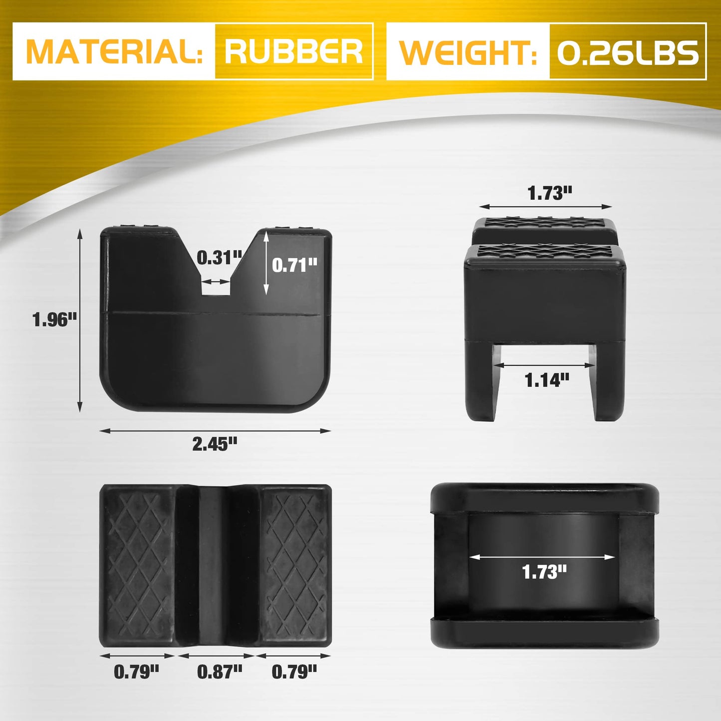 TONDA Jack Pads, Universal Rubber Rail Pinch Weld Protector, Slotted Adapter for Jack Stand and Floor Jack