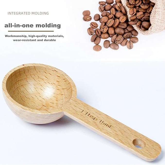 Set of 7pcs Wooden Measuring Spoons,Cute Measuring Cups for Measuring Dry Ingredients Sugar Spice Salt Baking Coffee Tea, Wood Kitchen Accessories,Ideal for Bakers, Chefs & Home Cooks