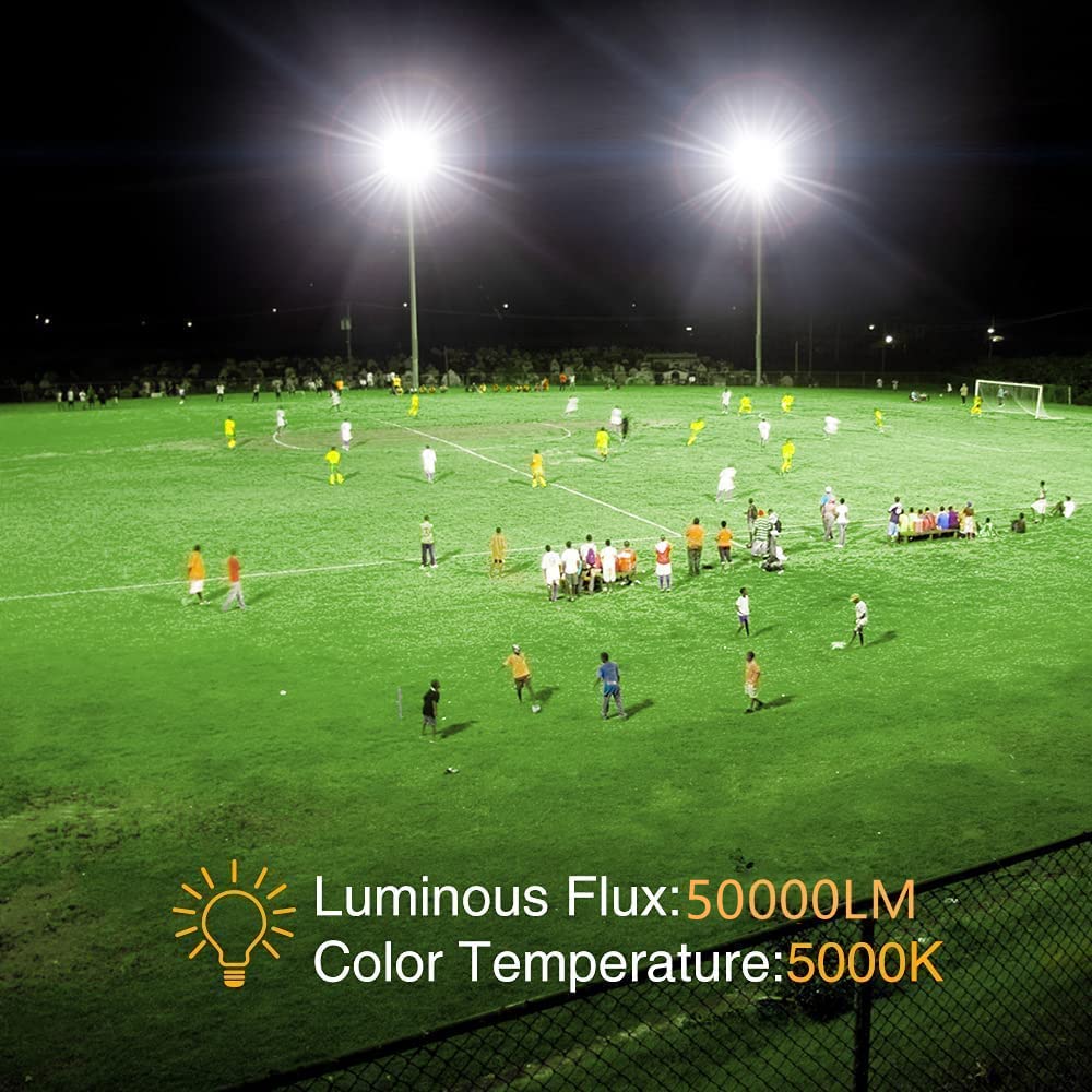 Xycn 400W Led Stadium Flood Lights Outdoor(2350W Equivalent) 50000Lm Super Bright Led Arena Lights 100-277V Ip66 Waterproof 5000K Daylight White Commercial Lighting For Sports Fields And Counts