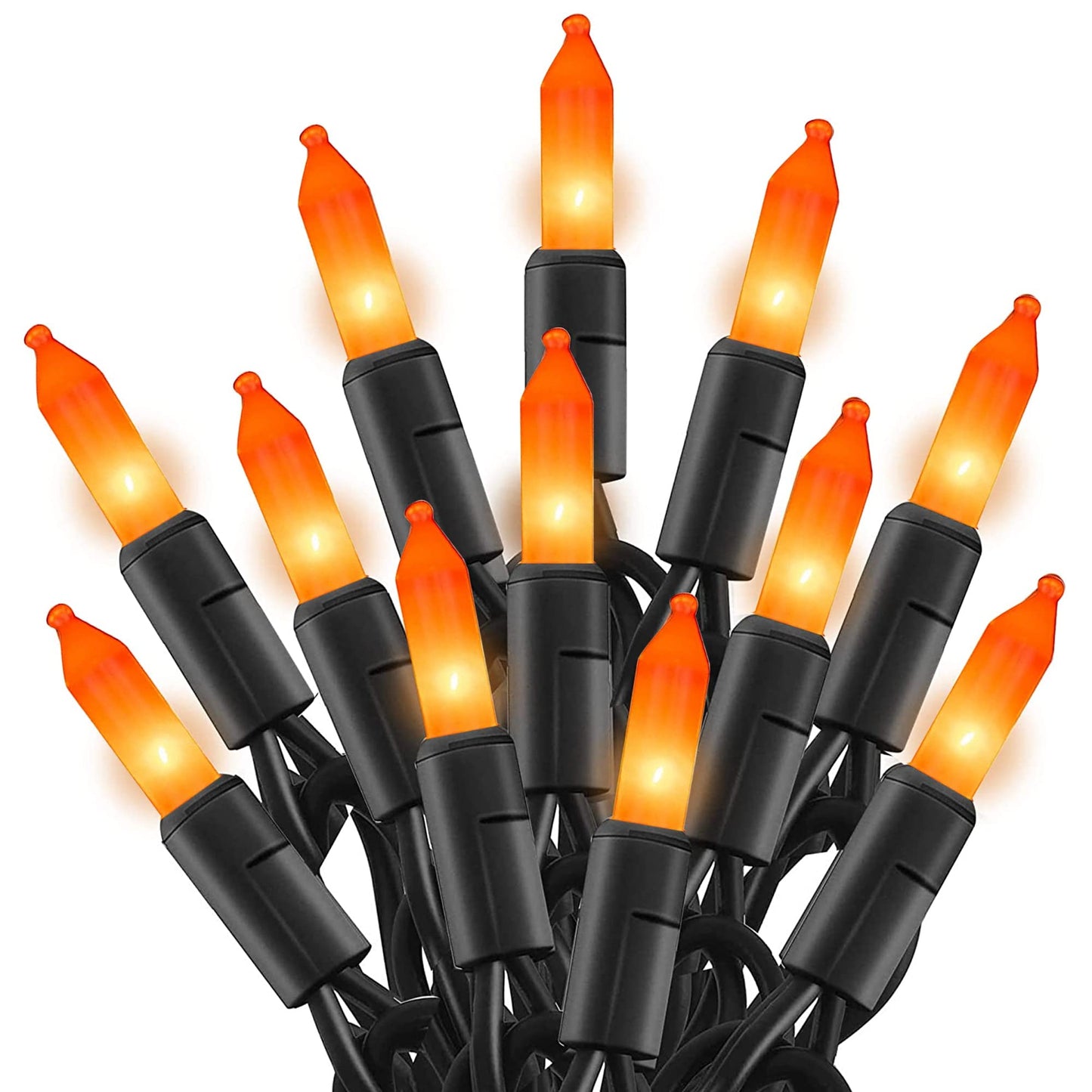 Tw Shine 20Ft Orange Halloween String Lights, 100 Count Incandescent Mini Decor For Indoor/Outdoor Use, Model Zf-100-2/Sb