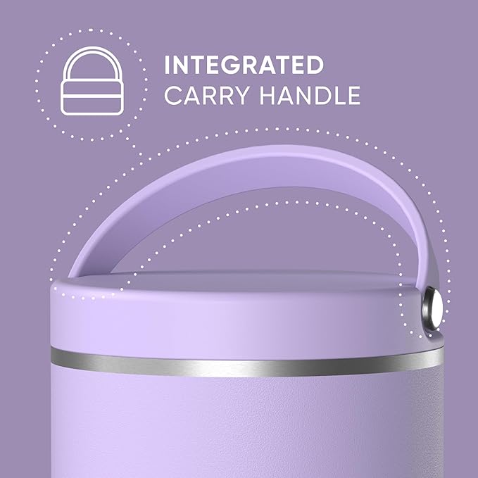 Hydrapeak 32oz Stainless Steel Vacuum Insulated Food Jar | For Hot Food and Cold Food, Wide Mouth Leak-Proof Soup Container for Adults, 10 Hours Hot and 16 Hours Cold (Lavender)