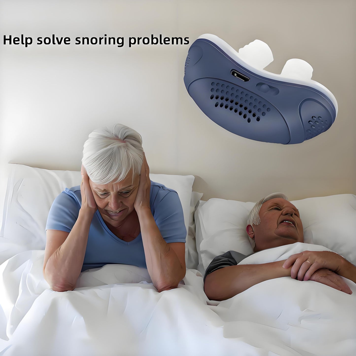 Electric Anti Snoring Devices, Double Vortex Anti Snoring Device, Snoring Solution, Suitable for All Nose Shapes, Stop Snoring Suitable for Men and Women