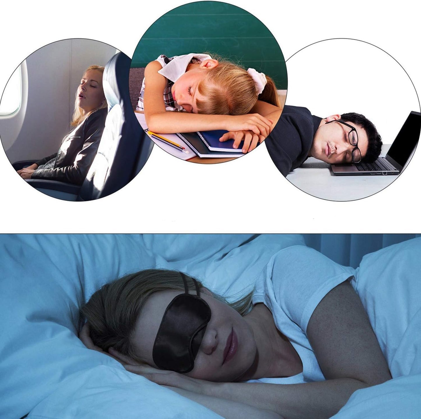 100 Pcs Eye Mask Sleep Blindfold with Nose Pad and Elastic Strap for Travel Sleep, Game Sleeping, Black