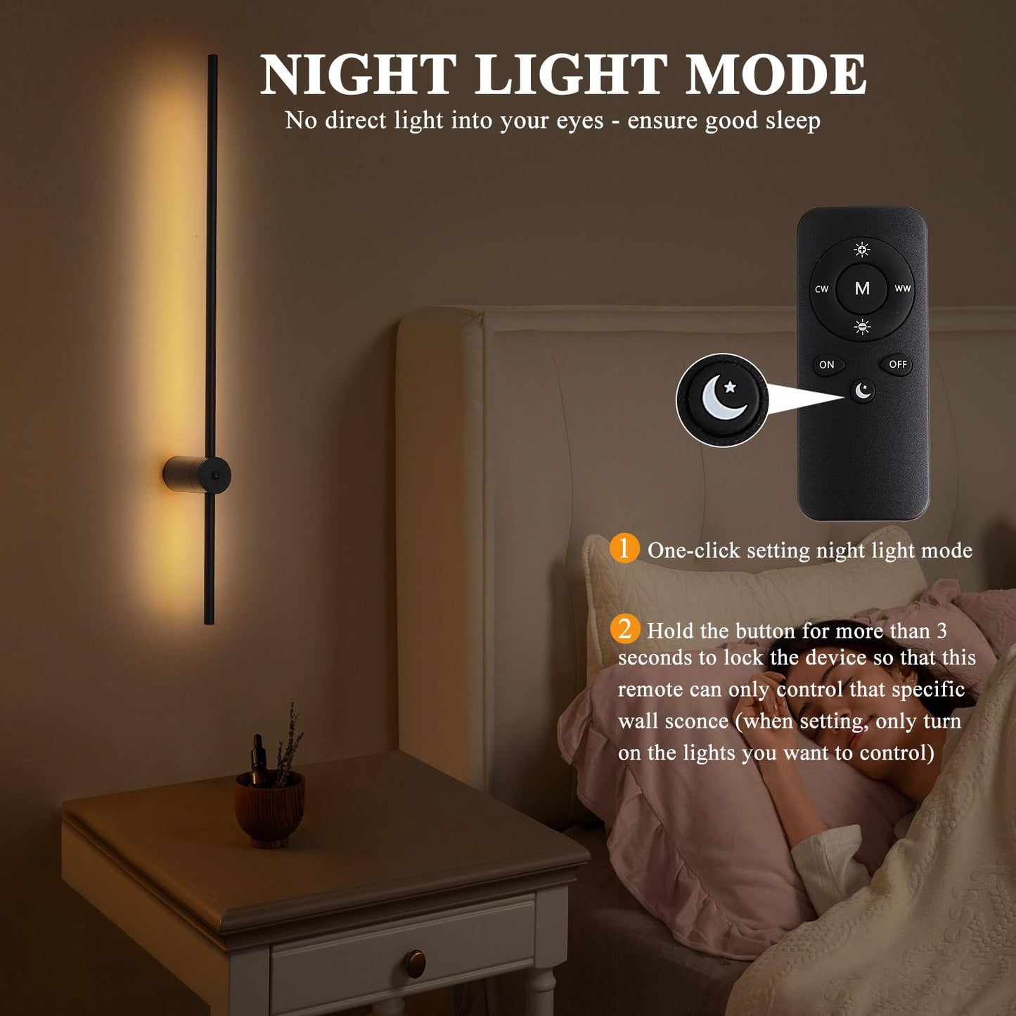 Battery Operated Wall Sconces Set Of Two With Remote Control; 40 Inch Rechargeable Wireless Dimmable Wall Lights; Black Cordless Wall Sconce For Living Room Hallway Bedroom 2 Pack