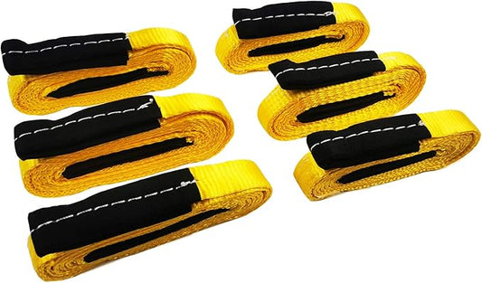 6 Pcs Lift Sling Straps 1" x8' Heavy Duty Lifting Sling Web Town Strap with 2 Reinforced Loops,5000lbs Break Strength,Wear...
