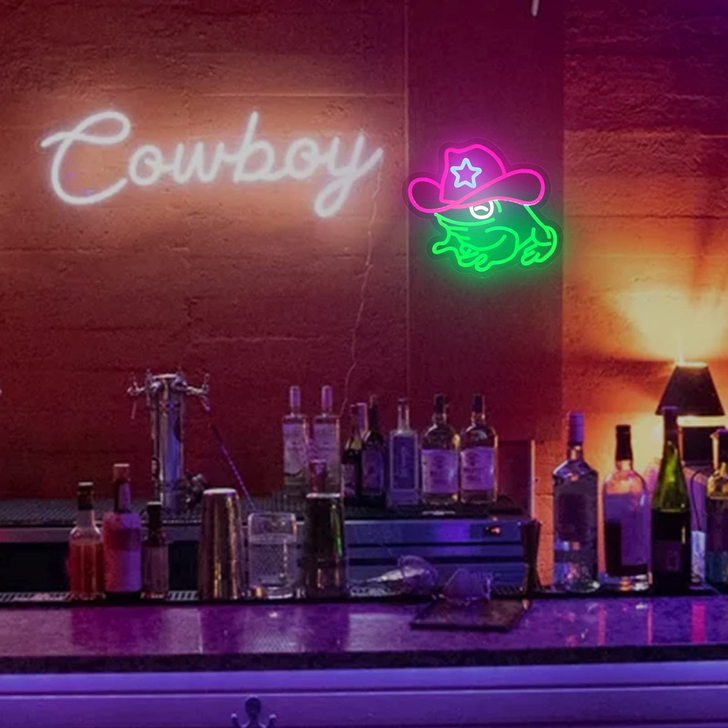 Moodlion Cowboy Hat Neon Signs For Wall Decor  Dimmable Frog Neon Art Sign Led Light Man Cave Cool Funny Bedroom Room Lights  Cute Neon Light Up Signs Frog Decorations Birthday Party Gifts
