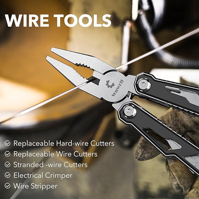 Multitool with Safety Locking,16-in-1 Multi Tool Stainless Steel Pocket Knife Set with Pliers, Upgrade Camping Tool Gifts for Men,for Survival, Camping, Hiking, Outdoor 10 Pcs