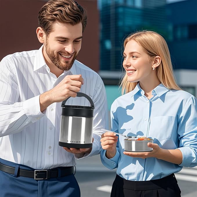 Thermo for Hot Food 23.6OZ, Vacuum Insulated Food Jar for Adults, Stainless Steel Soup Thermo Wide Mouth Leakproof Lunch Containers with Spoon for School Office