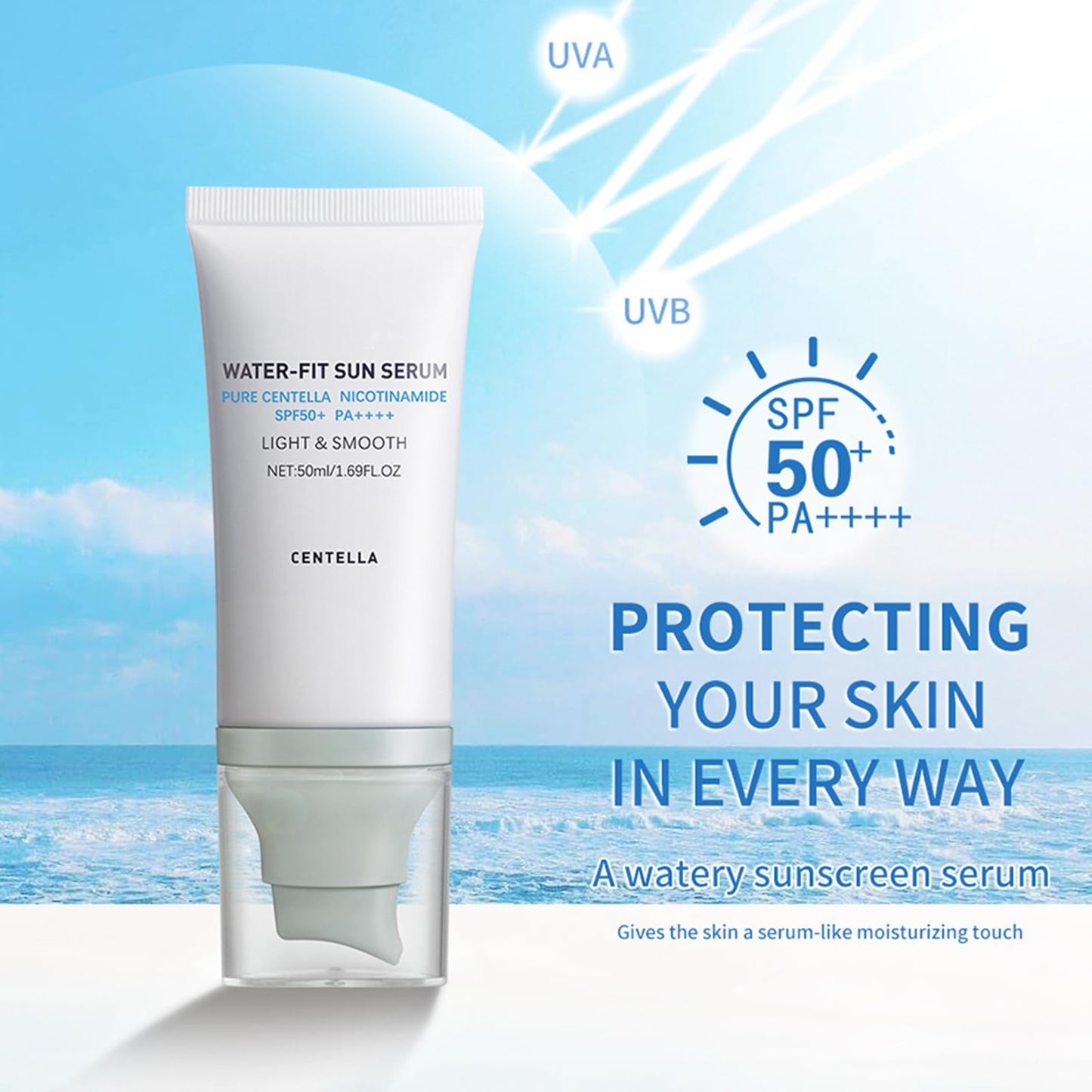 Tinted ??????????????   Sunscreen SPF50 PA++++, 50ML Cen-tella Madagascar Face Sun Screen Long-Lasting Protection, Hyalu Cica Wa