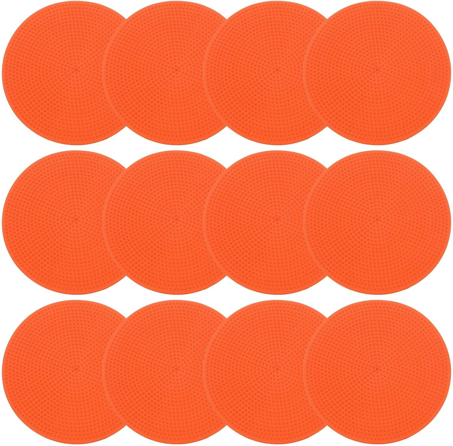 PATIKIL 4 Inch Poly Spot Markers, 12Pcs Non Slip Rubber Floor Dots with Storage Bag Flat Agility Cones for Sports Training Basketball Football