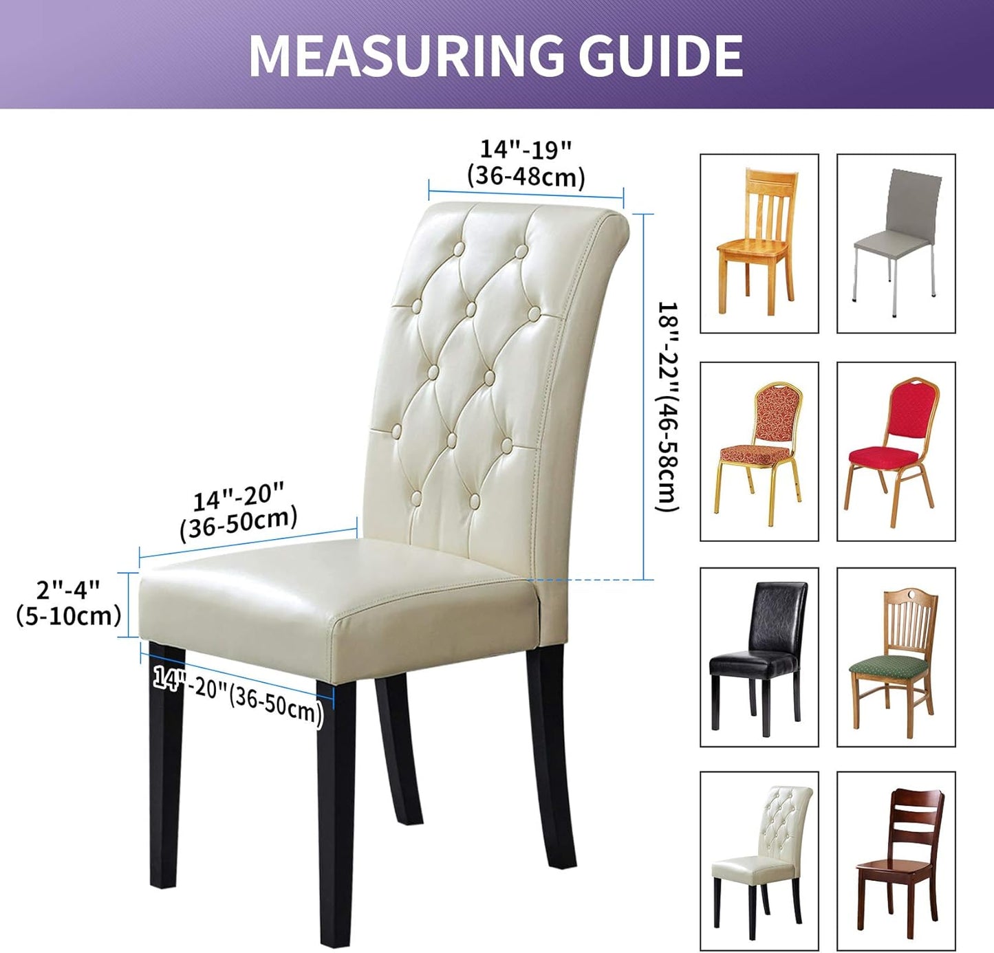 Joccun Chair Covers for Dining Room Set of 2,Dining Chair Slipcovers Stretch Dining Room Chair Covers Seat Protector,Washable Parsons Chair Cover for Home,Hotel(Riverside,2 Pack)