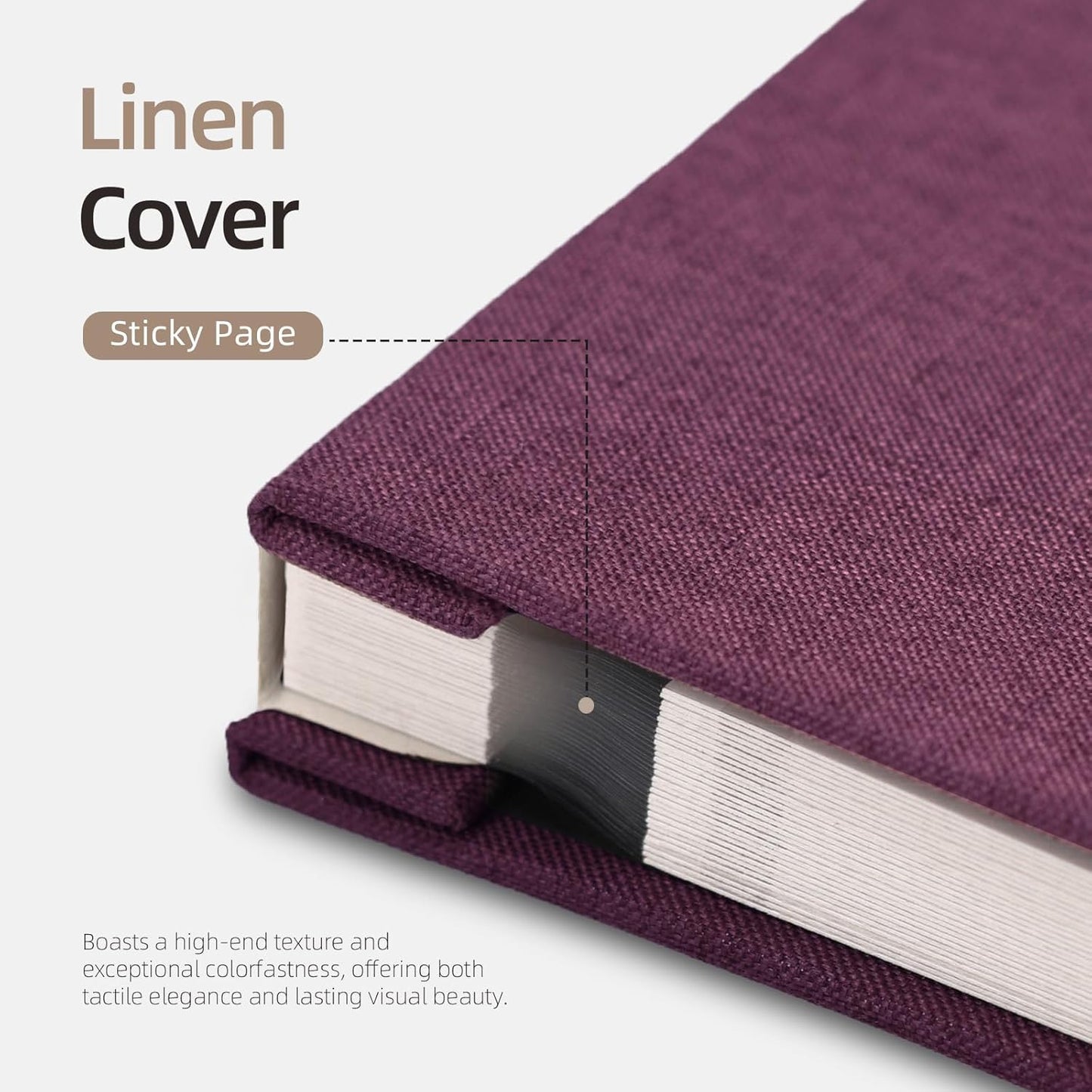 Vienrose Large Photo Album Self Adhesive for 4x6 8x10 10x12 Pictures Scrapbook Album DIY Scrap Book 40 Sticky Pages with A Metallic Pen 13"x12.6"40 Pages