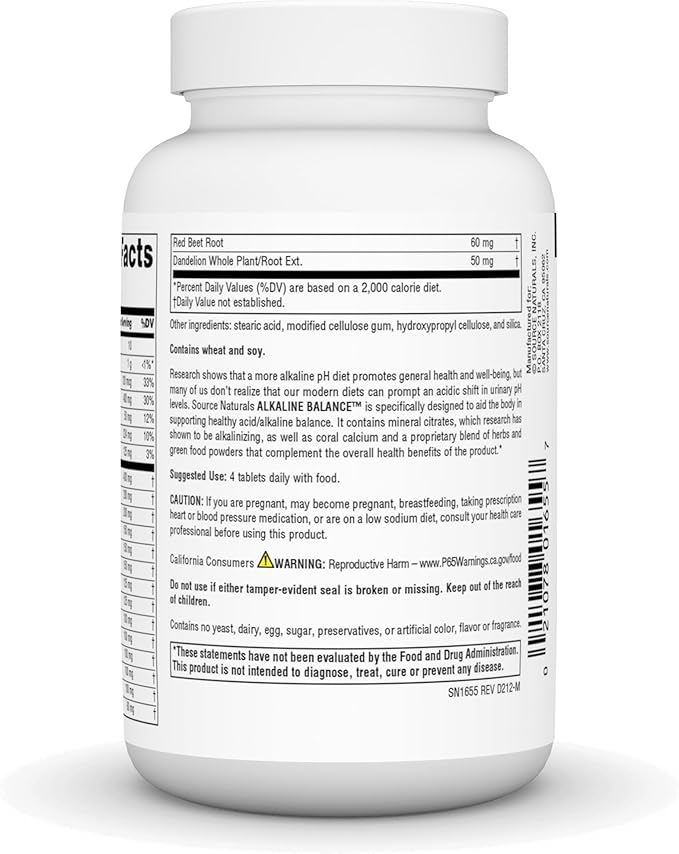 Source Naturals Alkaline Balance, to Support PH Balance*, 60 Tablets