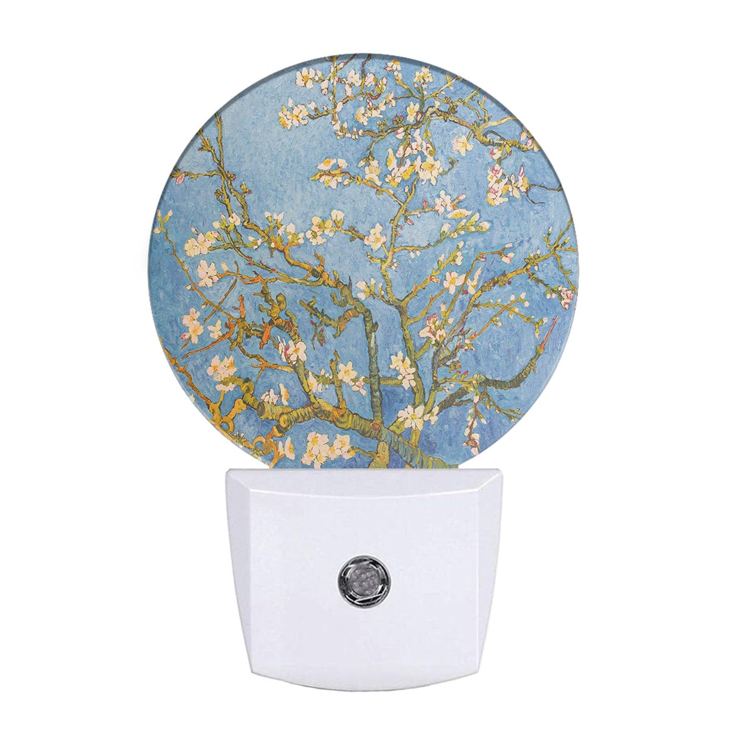 EKOBLA Almond Tree Blooming Night Light - Van Gogh Floral Painting LED Plug-in Nightlights with Dusk to Dawn Sensor, 0.5W Sleep-