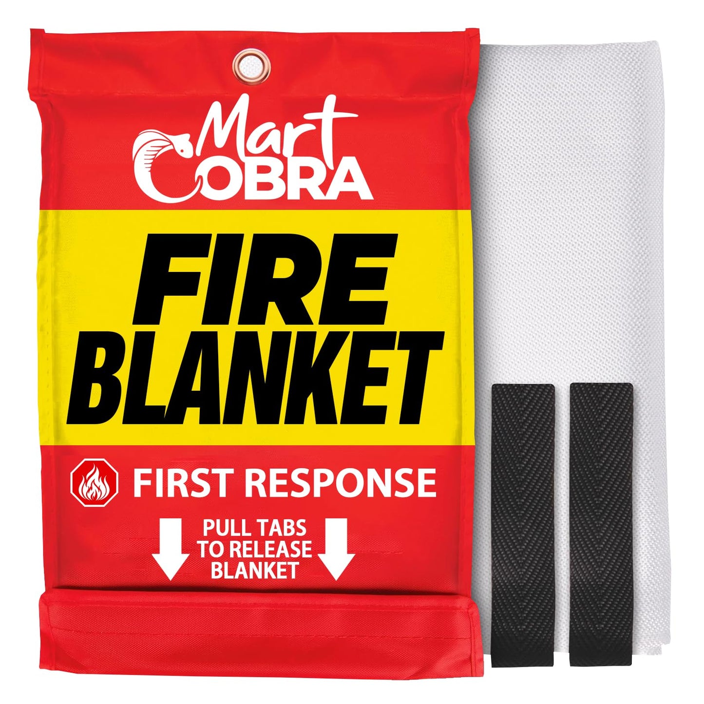 Mart Cobra Emergency Fire Blanket for Home and Kitchen - 1 Pack - Fire Blankets Emergency for Home Safety 40” x 40” - Suppression Shield Retardant Extinguisher Fiberglass Welding Fireproof Cloth Towel