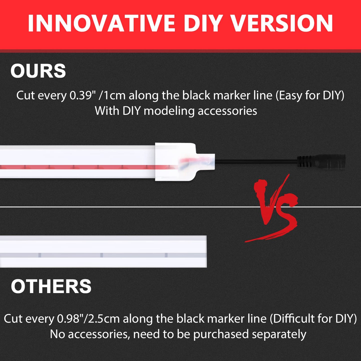 Lamomo LED Neon Flex Light Strip, 16.4ft Waterproof Silicone, Red, Indoor/Outdoor Decoration