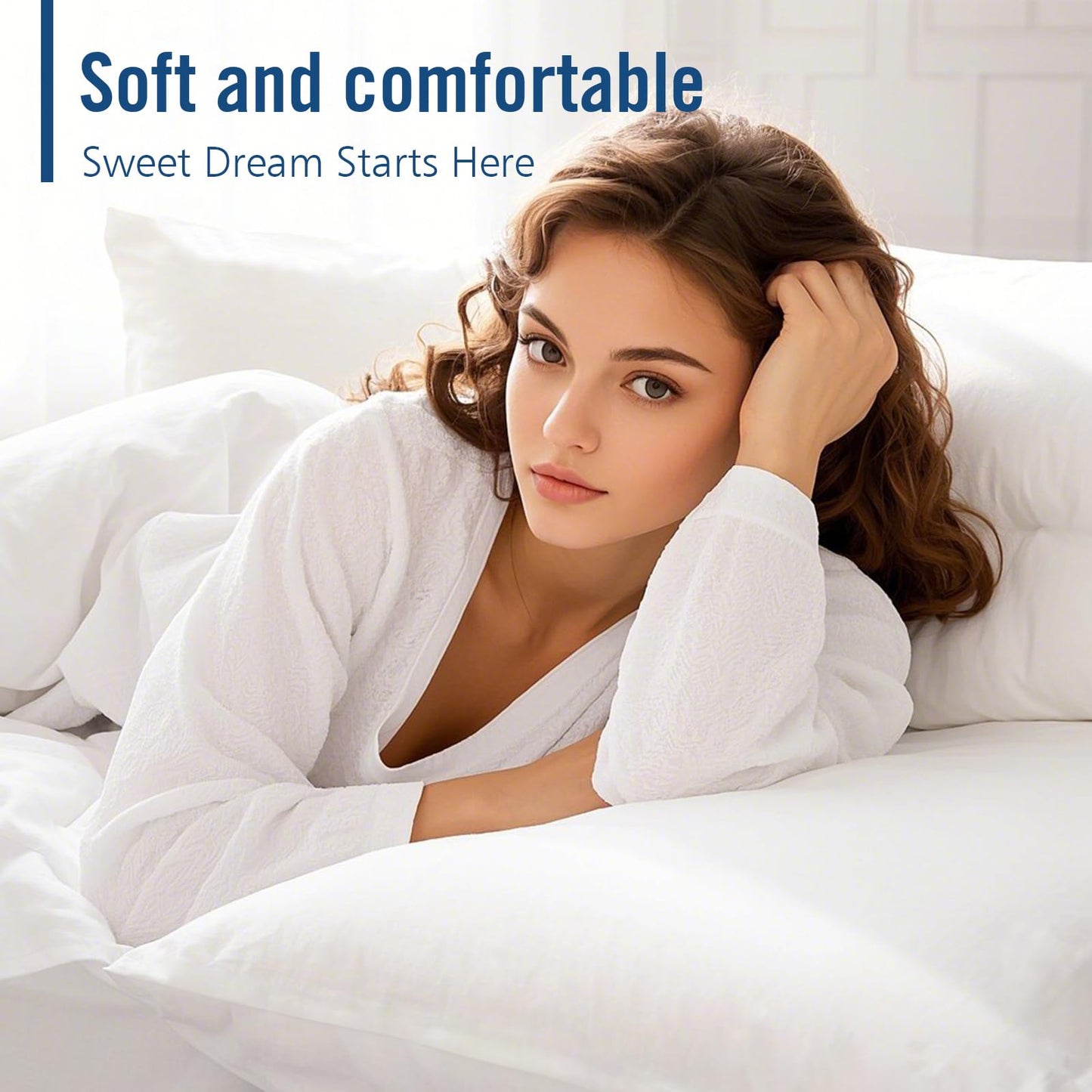 Luxury Hotel Pillows for Sleeping 2 Pack,Bed Pillows Standard Size Set of 2,Down Alternative Filling,Pillows for Back,Stomach and Side Sleepers