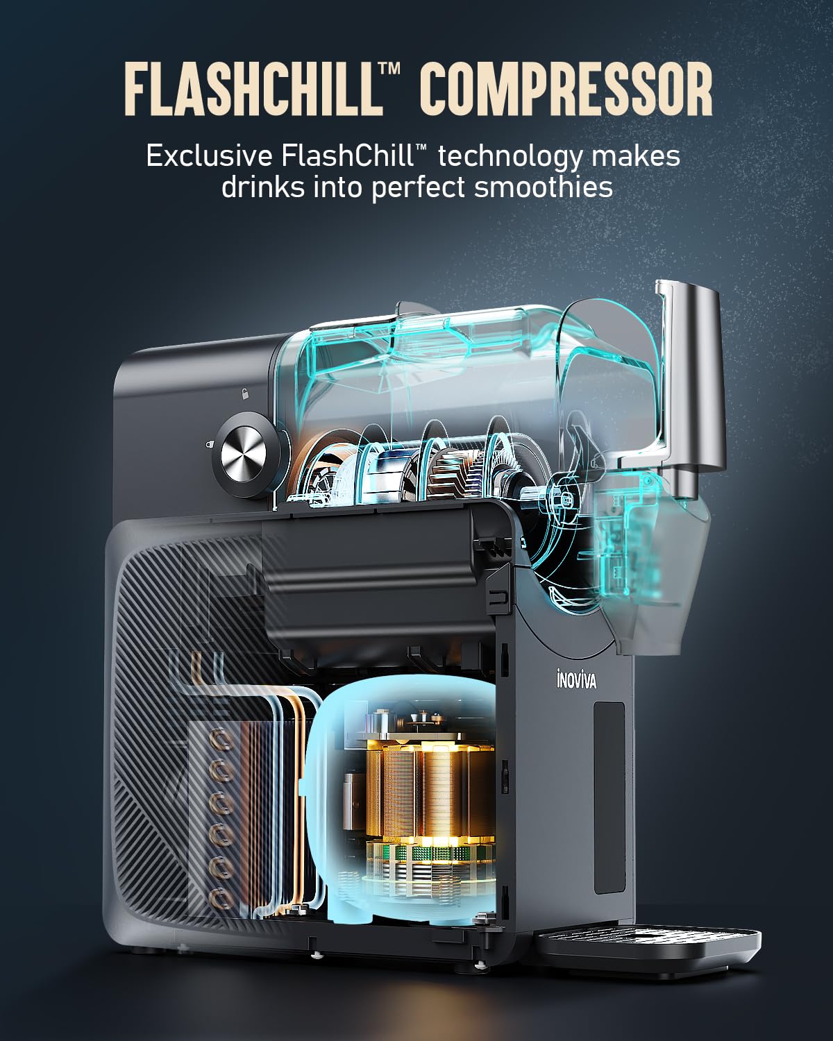 Slushie Machine, No Ice Needed, INOVIVA 68 oz Frozen Drink Maker for Home with Self-Cleaning, 5 Preset Programs, Frozen Margaritas, Frappés, Milkshake, and More
