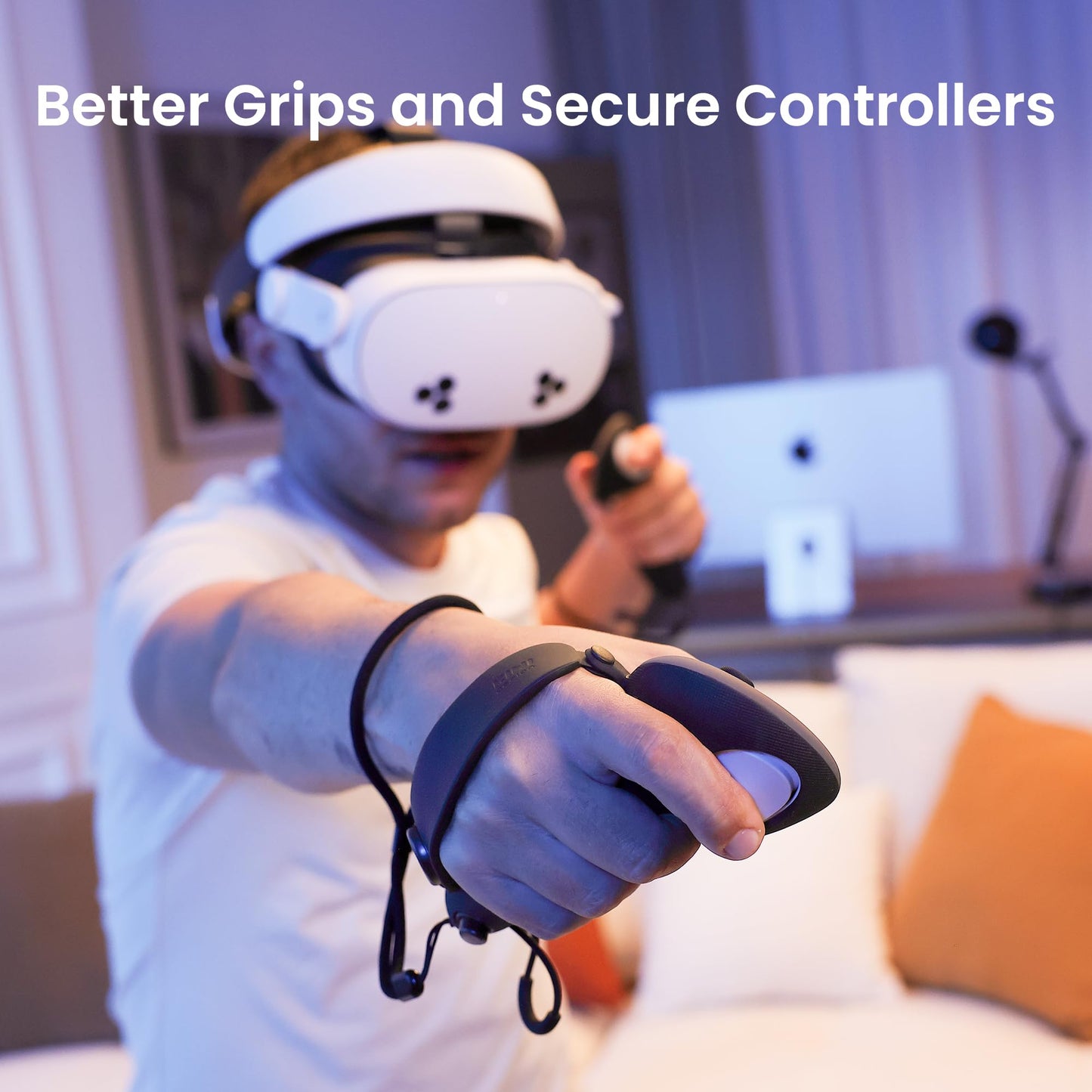 KIWI design G4 Max Extended Controller Grips Compatible with Oculus/Meta Quest 3/3S, Suitable for Larger Hand