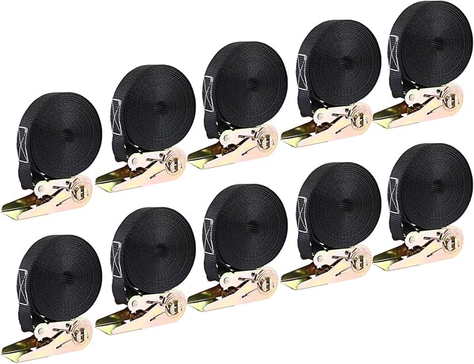 LIFERUN 10 Pack 1" x 20' Ratchet Straps Heavy Duty, 1760lbs Break Strength Endless Ratchet Strap, NO Hook, Tie Down Straps...