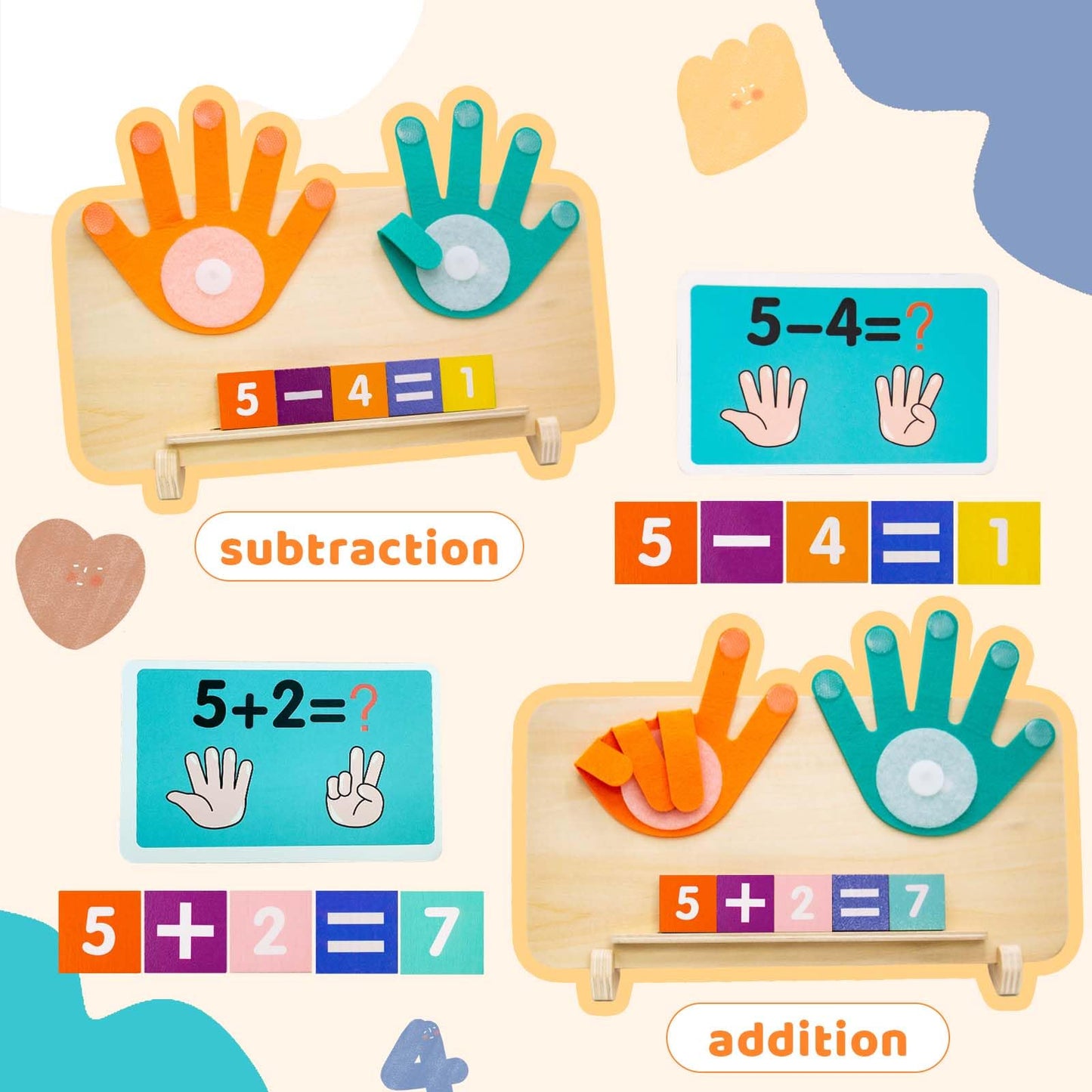 RE:BLEU Montessori Toys for 3 Year Old – Educational Math Learning Toys for Kids 3-5, Number Blocks for Preschool & Kindergarten, Math Manipulatives for Toddlers, Preschool Learning Activities