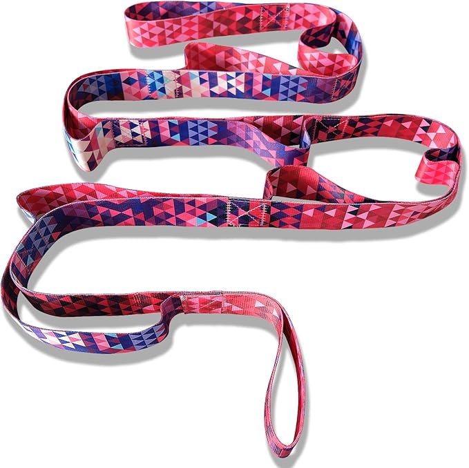 Aozora Yoga Strap Stretching Strap with Loops, Stretch Straps for Physical Therapy, 10 Loops Non-Elastic Exercise Strap fo...