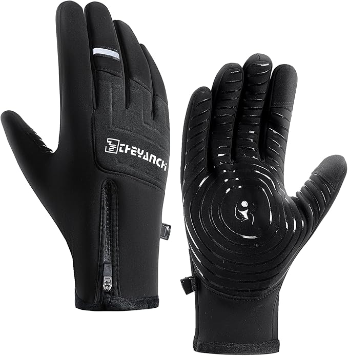 Otevan Winter Gloves for Men Women,Waterproof Thermal Sport Glove for Men and Women for Cycling Hiking Driving Running, Sn...