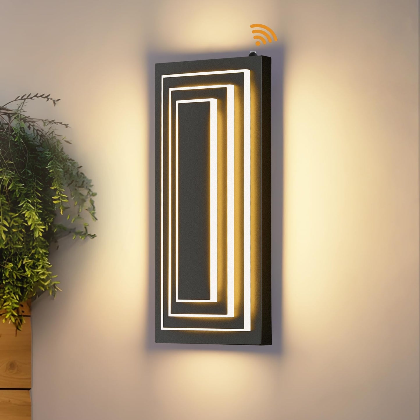 ZSMAIKU Outdoor Wall Light Fixture, 36W LED, 23.6IN Waterproof Sconce, Modern Black Design, Model MK-108-GY60H-3C-1