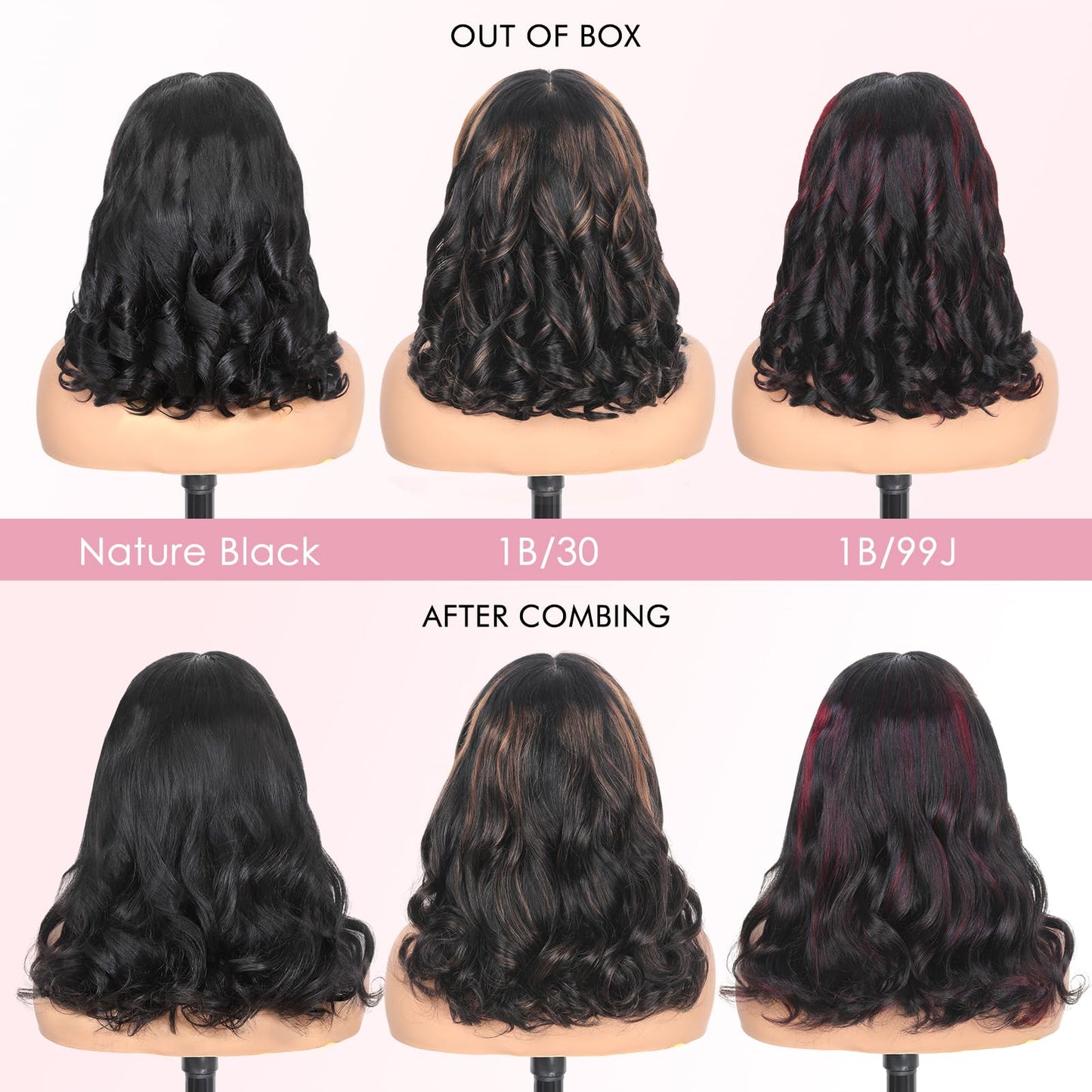 250 Density Curtain Bangs Face-Framing Highlight Bob Wig Human Hair 15A 6x6 Glueless Wigs Human Hair Pre Plucked Pre Cut Bob Loo