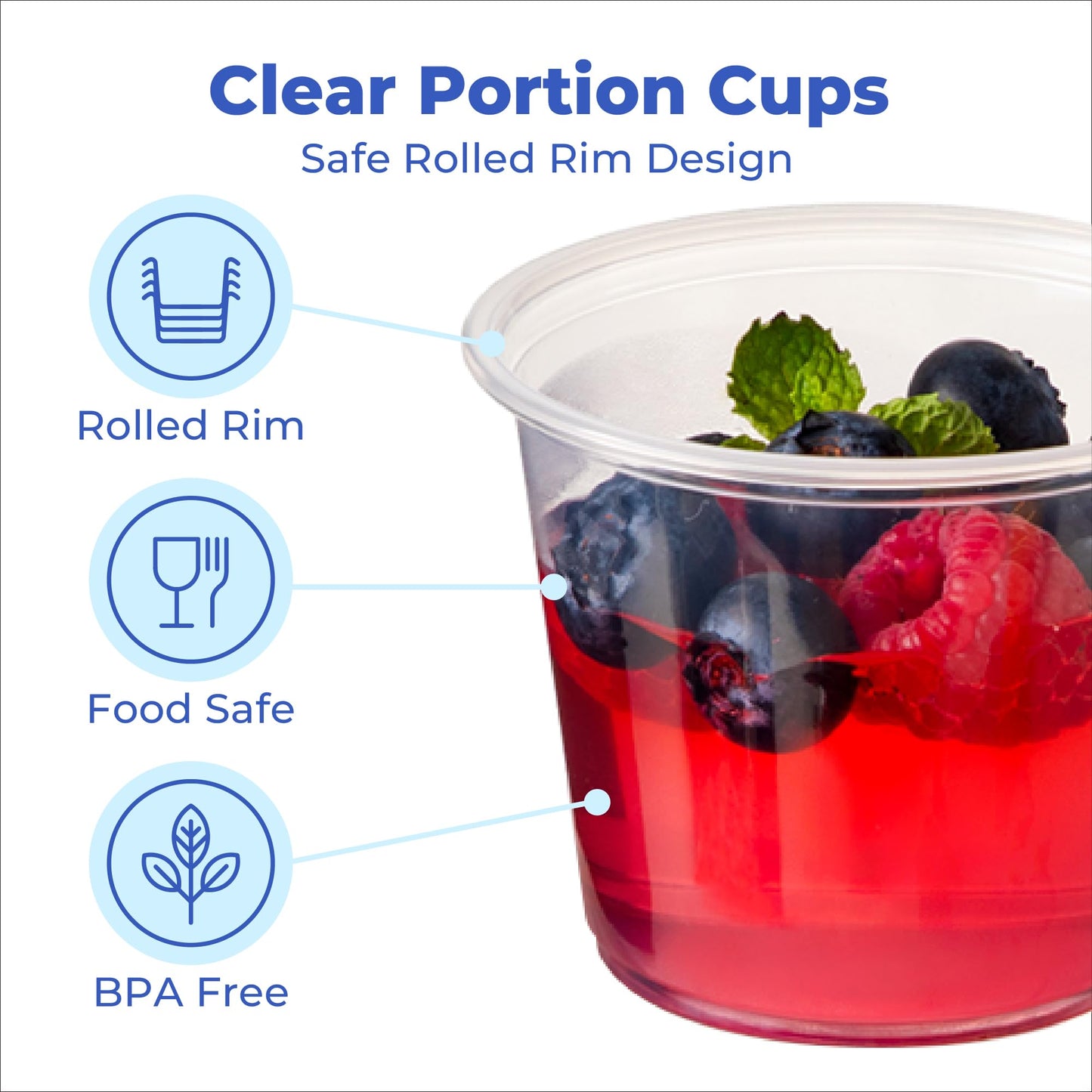 Fit Meal Prep 250 Pack 2 oz BPA Free Condiment Cups No Lids, Disposable Jello Shots Containers, Small Dipping Sauce Cups, Plastic Ramekins in Bulk, Stackable Souffle Cups for Sample, Portioning
