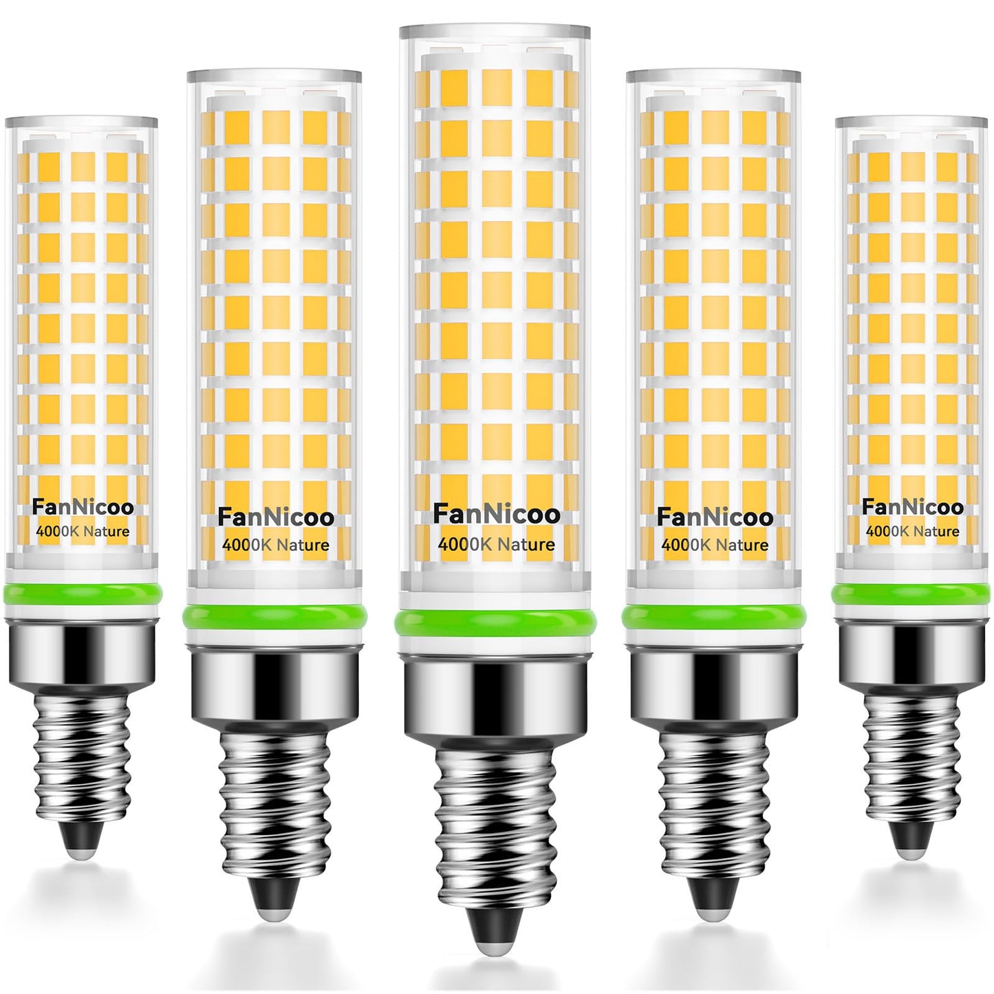 E12 Led Bulb 100W Equivalent 1200Lm 4000K Led Candelabra Bulbs Natural White 10W T6 C7 Candle Light Bulbs For Ceiling Fan Pendant Lighting Salt Lamp Non-Dimmable(5Pack)