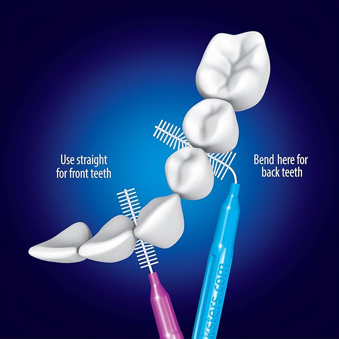 Piksters Interdental Brushes, Size 00, 100 Count (10 x 10 Packs), Interdental Tooth Brush for Extremely Tight Gaps, Gum Soft Bristles for Plaque Removal, Safe for Braces (100 pk)
