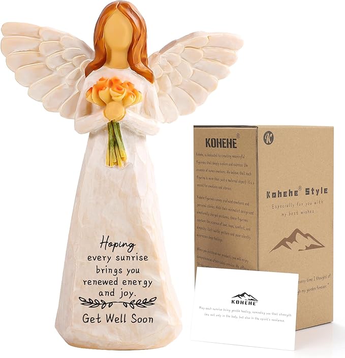 Kohehe Get Well Gifts for Women,5.5'' Get Well Soon Angel Figurine,Unique Encouragement Gifts for New Mom,Grandma,Sister a...