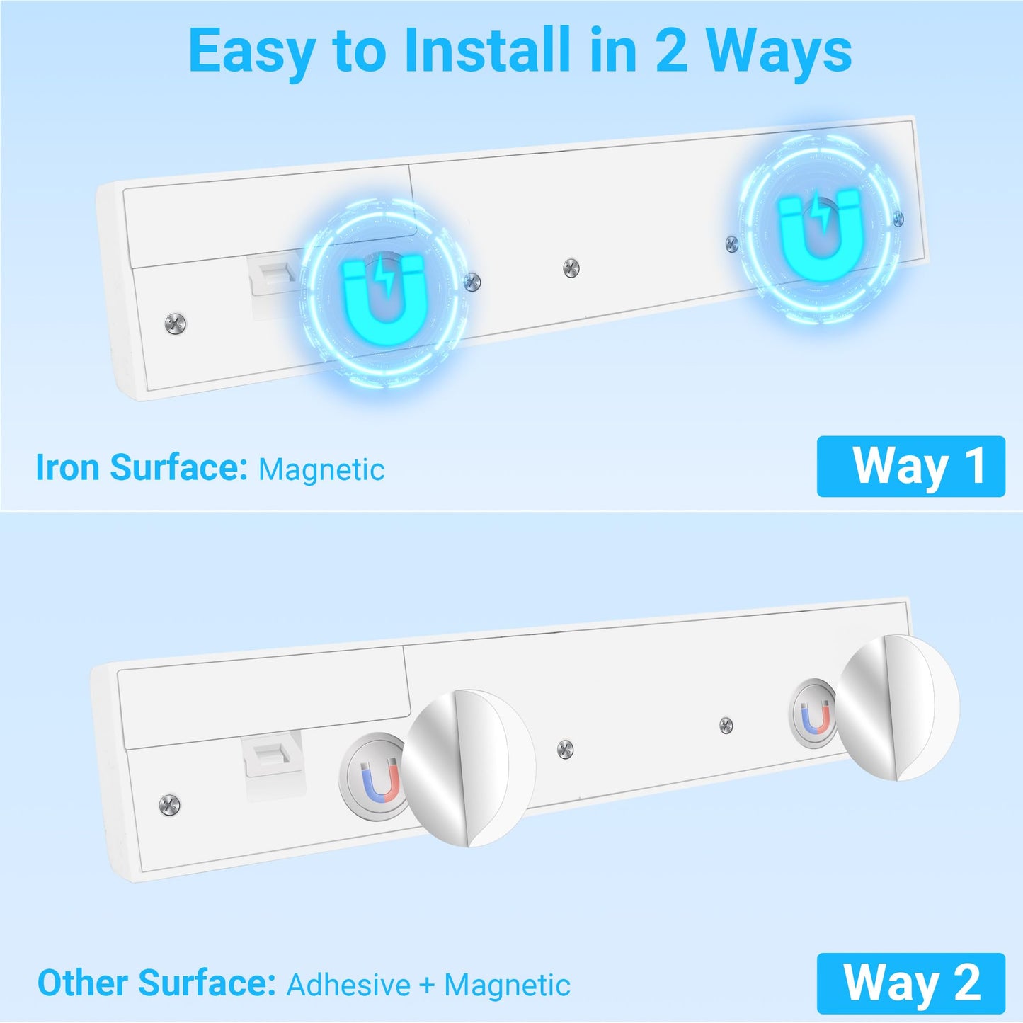 Maylit 8 Pack Motion Sensor Light Indoor  Battery Operated Lights  Wireless Magnetic Night Led Bar  Stick On Lighting For Closet  Stair  Shelf  Hallway  Bed  Pantry  Under Cabinet  6000K Cool White