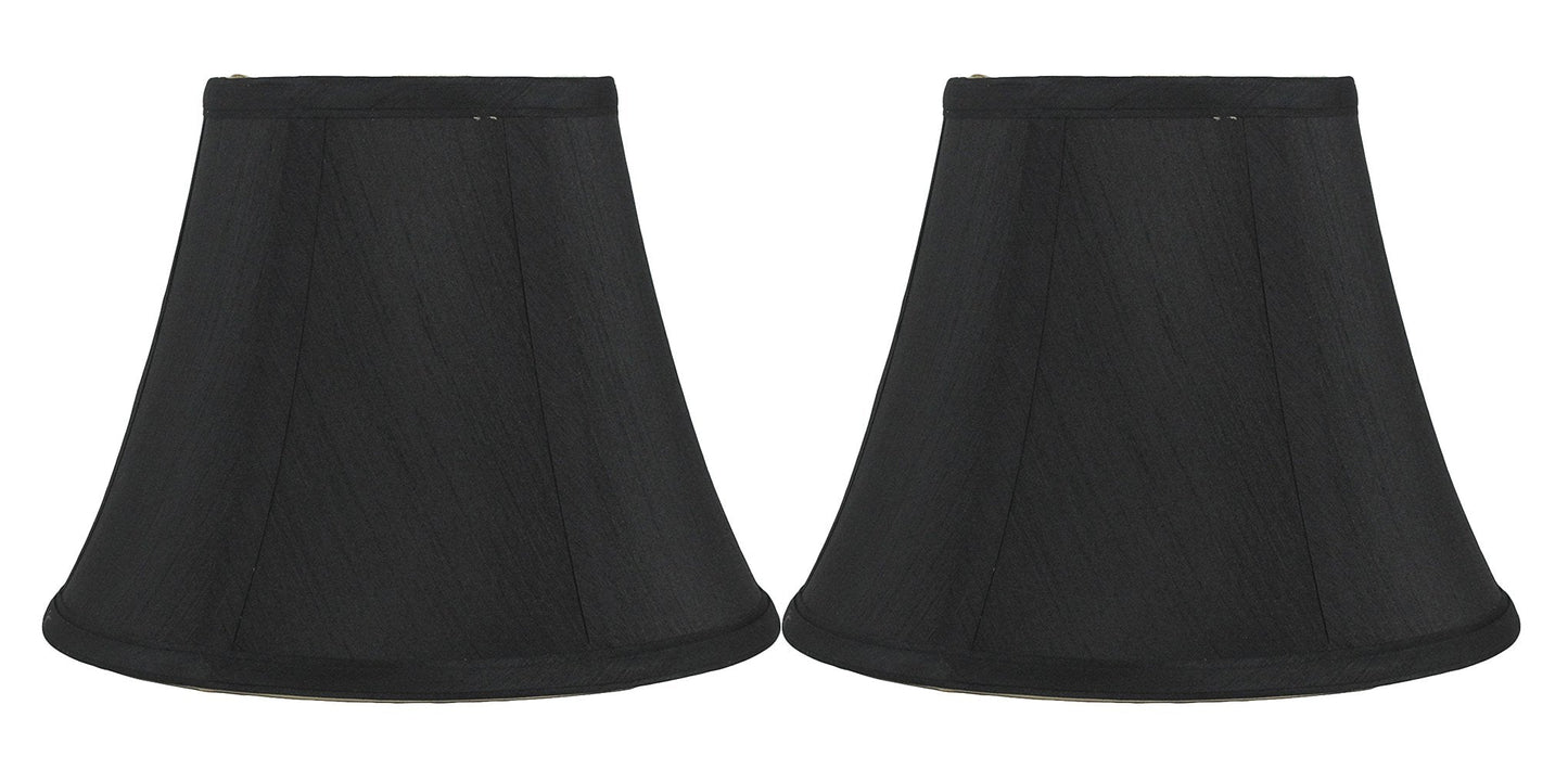 Urbanest Set Of 2 Softback Bell Lampshades, Faux Silk, 5X9X7, Black, Spider-Fitter