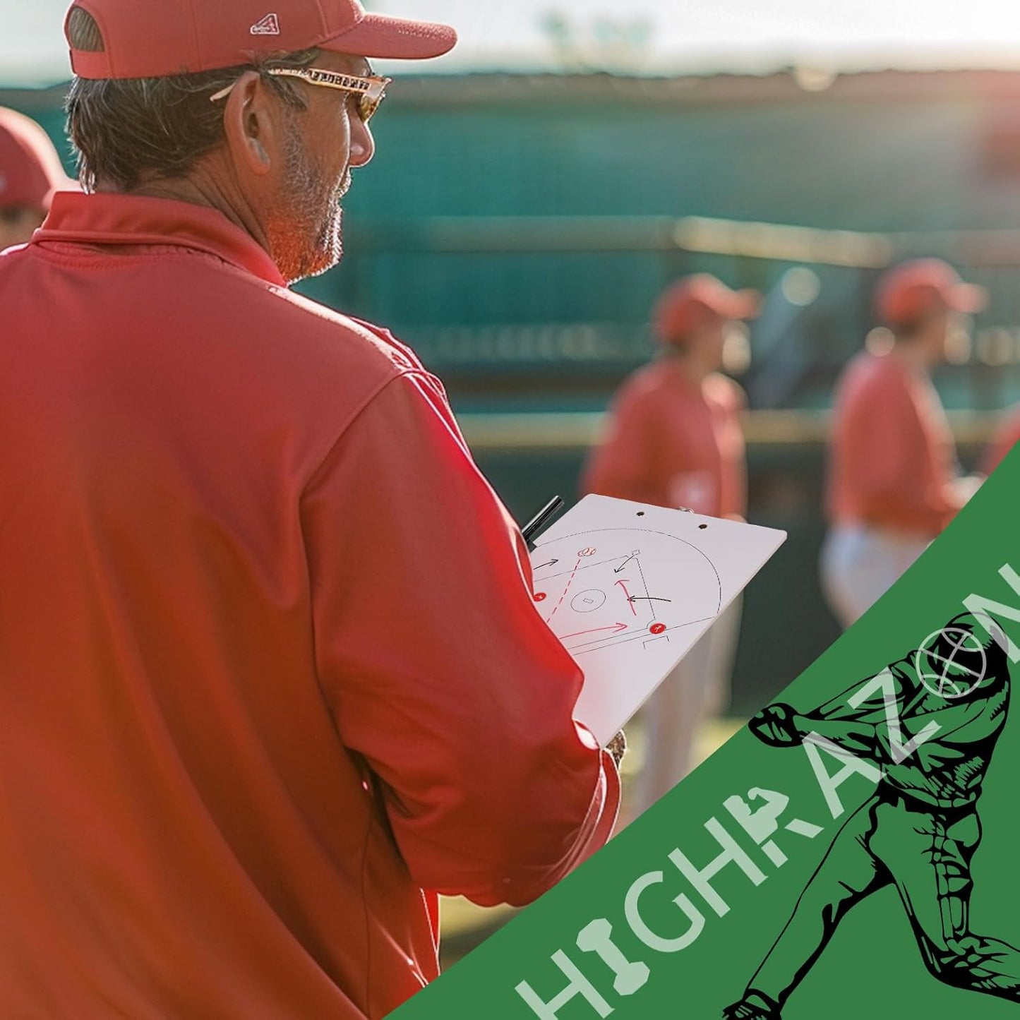 Magnetic Baseball Coach Clipboard, Dry Erase Coach Lineup Board, Premium Tactical Baseball Coaching Board with 40 Lineup Cards and Marker, Dugout Display Softball Coaching Accessories