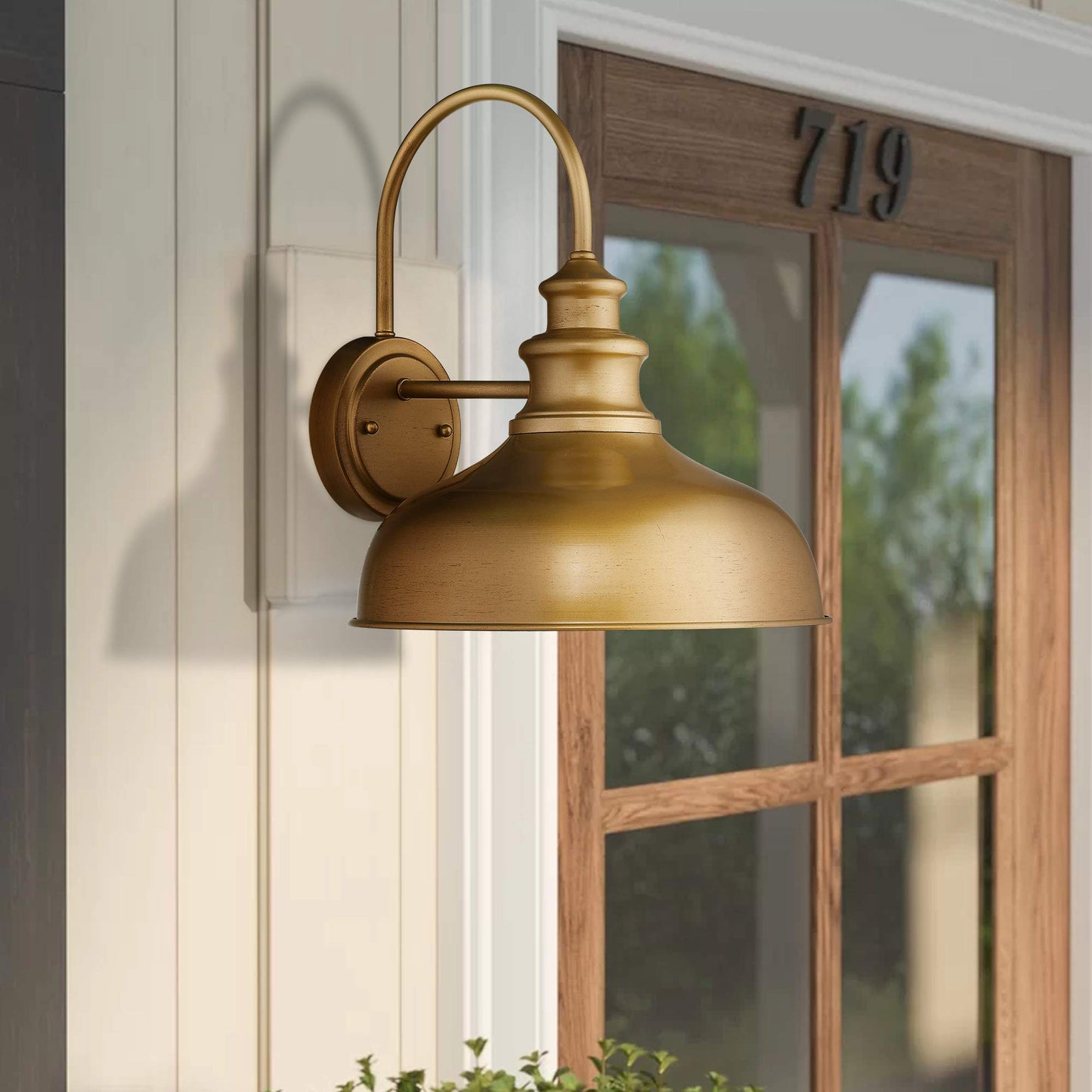 Zeyu Industrial Gooseneck Wall Light - 2 Pack, 11 Antique Gold Metal Fixture, Model Mi-Te-I449