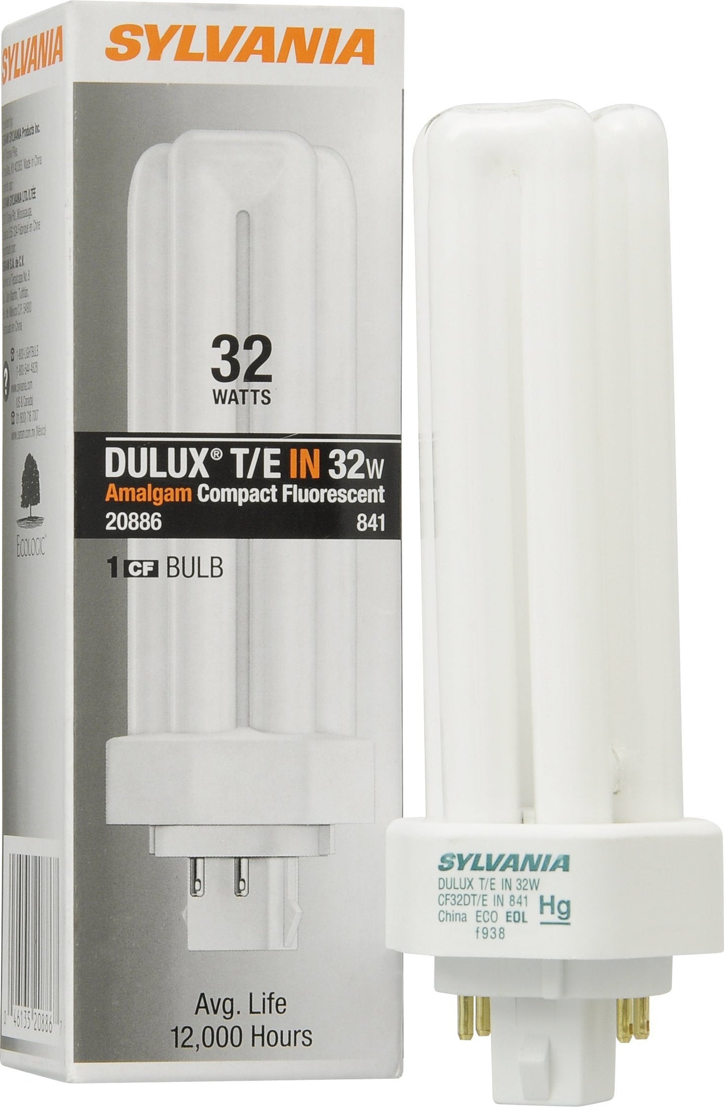 Sylvania 20886 Compact Fluorescent 4 Pin Triple Tube 4100K  32-Watt