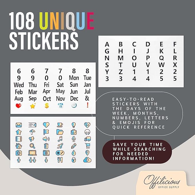 50 Heavyweight Manila Index Card Dividers 3x5 with Tabs & Alphabet Stickers for Recipe Cards