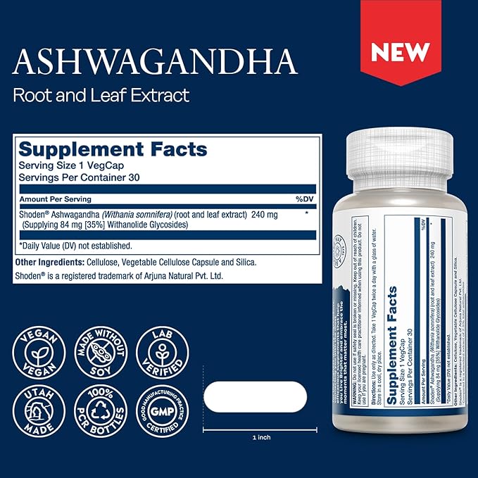 SOLARAY ProSorb Ashwagandha 18X Absorption and Mega Vitamin B Stress - Ashwagandha Supplement and Vitamin B Complex Bundle - Occasional Stress, Mood, Energy and Immune Support - Vegan, 30/40 Servings
