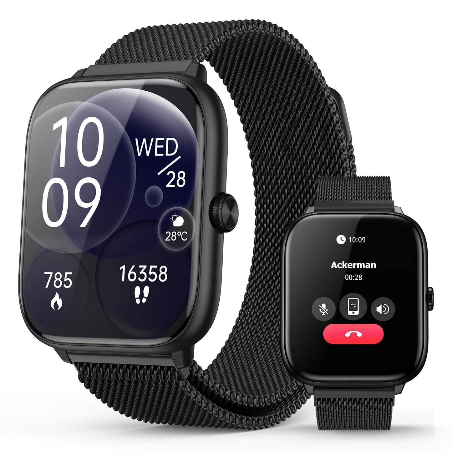 Smart Watch for Men with Blood Pressure Monitor, 2.06" AMOLED Always-On Display, IP68 Waterproof Fitness Tracker, 118 Sports Modes, Heart Rate/SpO2/Sleep Monitor, Compatible with Android iPhone