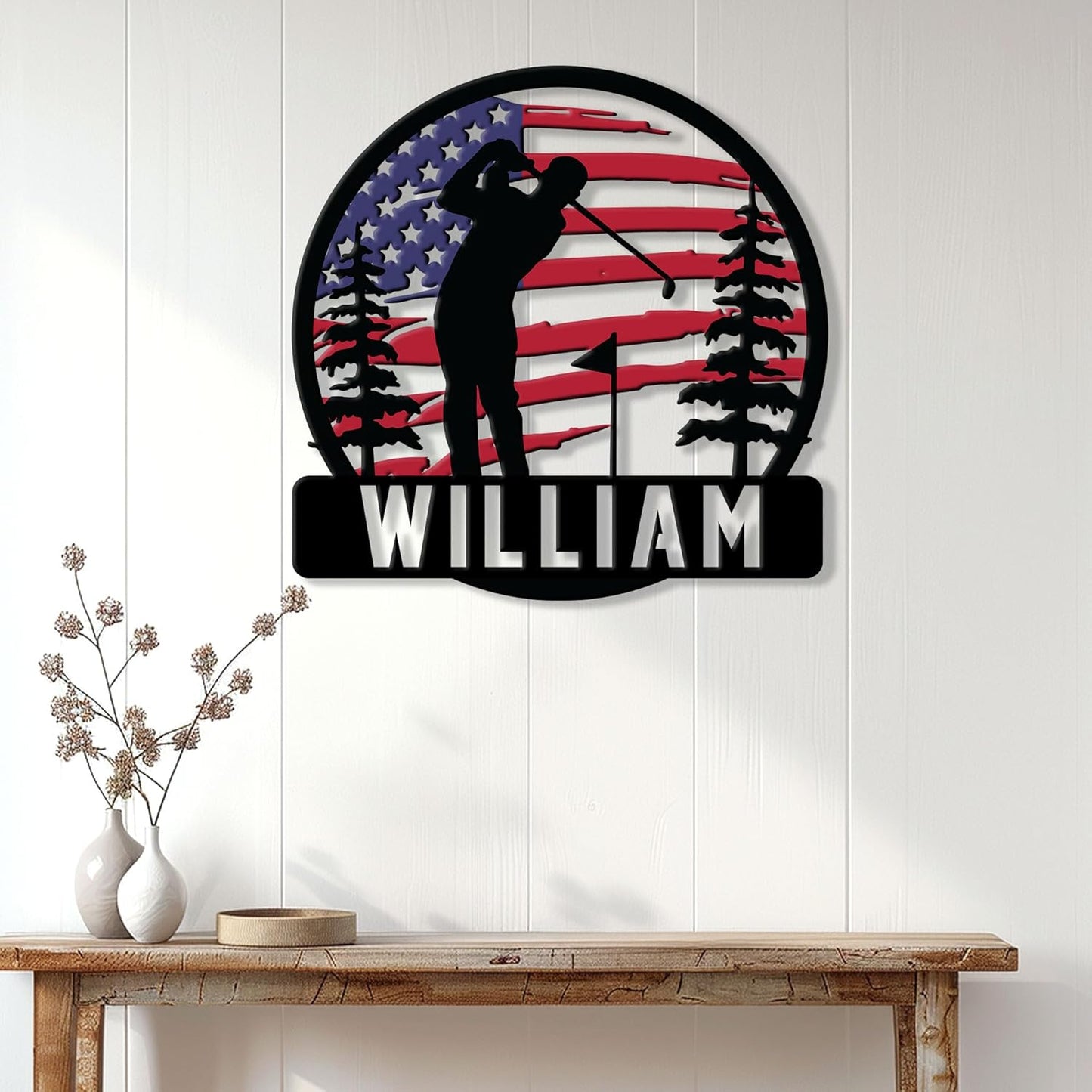 Custom Golf Wall Sign – Personalized Name Decor for Home, Yard, or Clubhouse – Thoughtful Gift for Dad, Mom, Son, Daughter, or Coach on Birthday, Team Celebration, or Golf Tournament